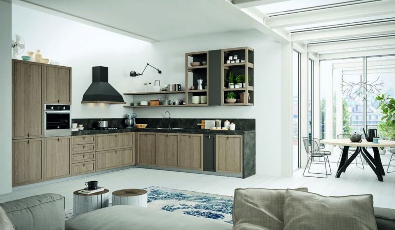 Cucina moderna dai colori caldi, rustica ed elegante Cucina dibiesse rustica