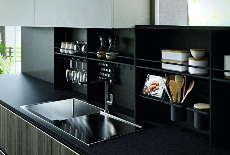 Accessori in alluminio verniciato per attrezzare la cucina: porta ipad, porta mestoli... Accessori dibiesse